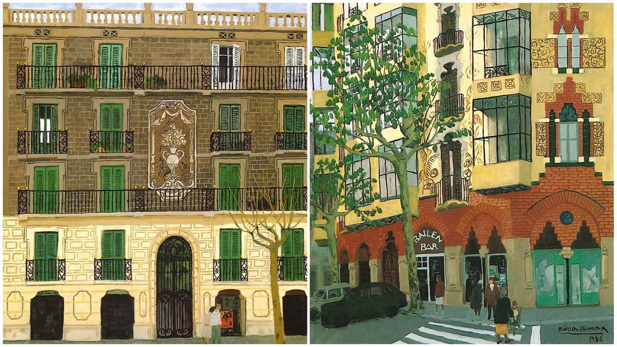 La obra de una pintora 'olvidada' rescata cómo eran fachadas originales del Eixample